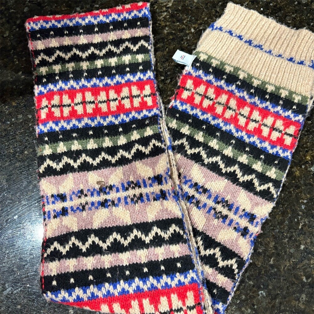Old Navy Fair Isle Nordic Chunky Knit Scarf Unisex One Size Multicolor